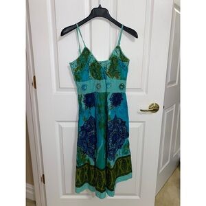 Multicolor Blue/Green Summer Dress